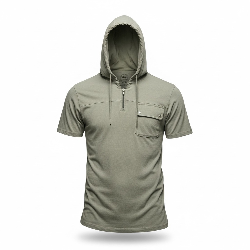 Men's Olive Hooded Shirt